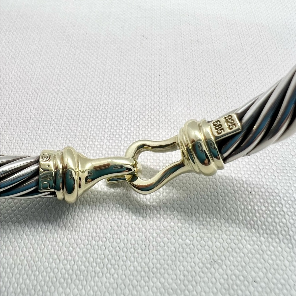 David Yurman 7mm Cable Gold Buckle Bracelet - Picture 15 of 16